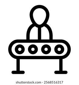 Assembly line icon with simple and line style