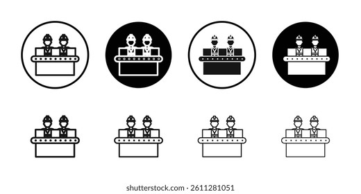 Assembly line icon Thin line art collection