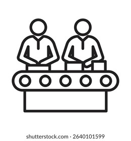 Assembly line icon Thin line illustration