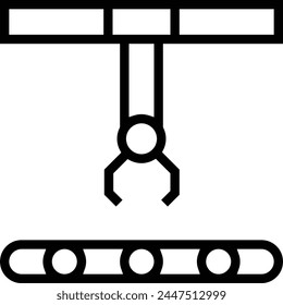 assembly line icon. Thin linear style design isolated on white background