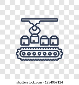 Assembly line icon. Trendy linear Assembly line logo concept on transparent background from Industry collection