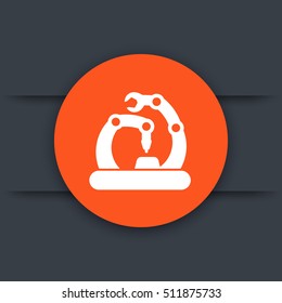 assembly line icon, vector illustration