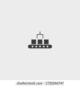 Assembly Line Icon. Assembly Line Vector On Gray Background