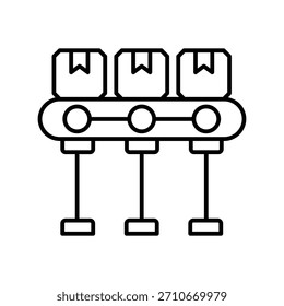 Icono de línea de montaje con fondo blanco Vector ilustración de stock