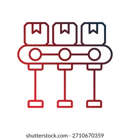 Assembly Line icon with white background vector stock illustration