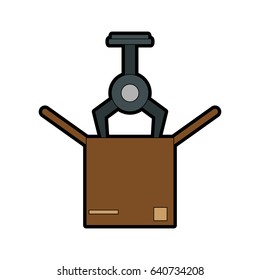 assembly line industrial machine icon image 
