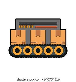 assembly line industrial machine icon image