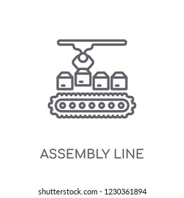 Assembly line linear icon. Modern outline Assembly line logo concept on white background from Industry collection. Suitable for use on web apps, mobile apps and print media.