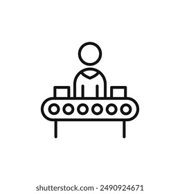 Assembly line logo sign vector outline