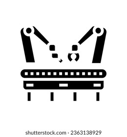 assembly line manufacturing engineer glyph icon vector. assembly line manufacturing engineer sign. isolated symbol illustration