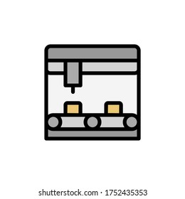 Línea de ensamblado, icono de fabricación. Color simple con elementos de vector de contorno iconos de producción para ui y ux, sitio web o aplicación móvil