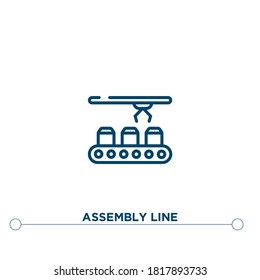 assembly line outline vector icon. simple element illustration. assembly line outline icon from editable industry concept. can be used for web and mobile

