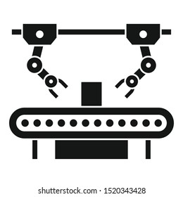 Assembly line robot icon. Simple illustration of assembly line robot vector icon for web design isolated on white background