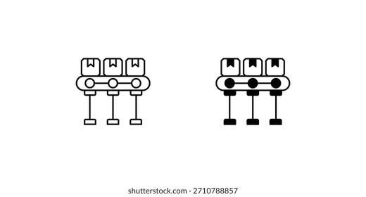 Conjunto de línea de montaje con Vector de fondo blanco Ilustración de stock
