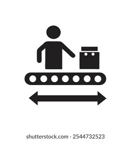 Linha de Montagem Ícone de Entrega no plano de fundo branco