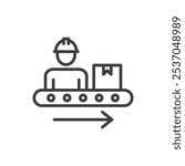 ASSEMBLY LINE stroke icon in black