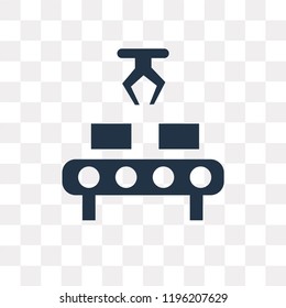 Assembly line vector icon isolated on transparent background, Assembly line transparency concept can be used web and mobile