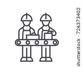 assembly line vector line icon, sign, illustration on background, editable strokes