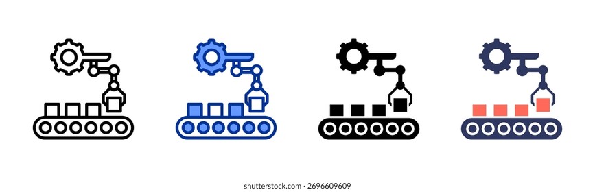 Assembly Machine icon sheet multiple style collection