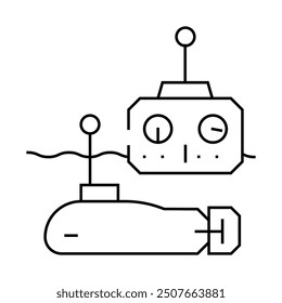 Montaje de los modelos militares Vector del icono de la línea. Montaje de la muestra de los modelos militares. Ilustración negra aislada del símbolo del contorno