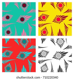 Assembly of patterns In flower style