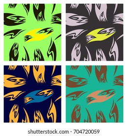 Assembly of patterns In striped style