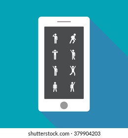 assembly of people silhouettes stick figure