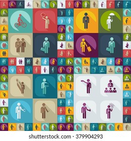 assembly of people silhouettes stick figure