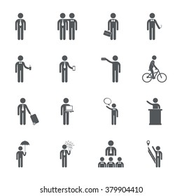 assembly of people silhouettes stick figure