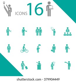assembly of people silhouettes stick figure