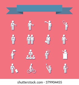 assembly of people silhouettes stick figure