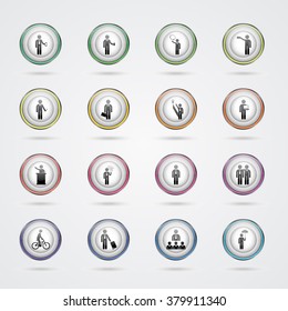 assembly of people silhouettes stick figure