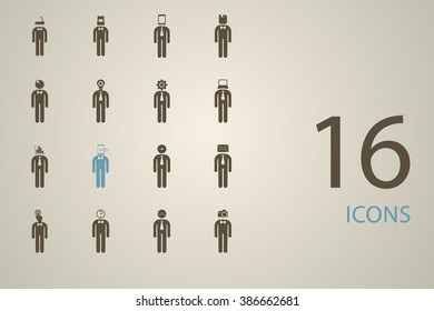 assembly of people silhouettes stick figure