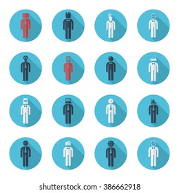 assembly of people silhouettes stick figure