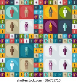assembly of people silhouettes stick figure