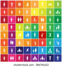 assembly of people silhouettes stick figure