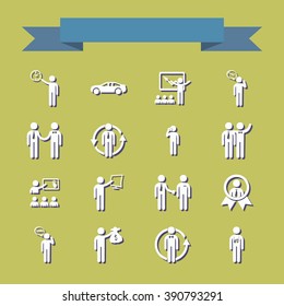 assembly of people silhouettes stick figure