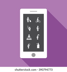assembly of people silhouettes stick figure