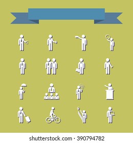 assembly of people silhouettes stick figure