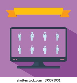 assembly of people silhouettes stick figure