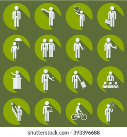 assembly of people silhouettes stick figure