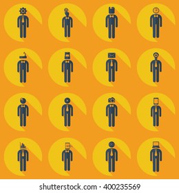 assembly of people silhouettes stick figure
