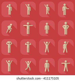 assembly of people silhouettes stick figure