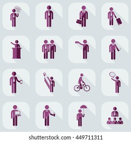 assembly of people silhouettes stick figure