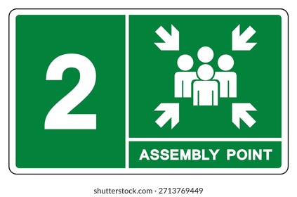 Assembly Point 2 Symbol Sign, Vector Illustration, Isolated On White Background Label.EPS10 