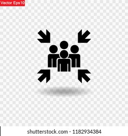 Assembly Point Black Icon Isolated On Transparent Background Symbol ,Vector Illustration .EPS10