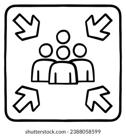 Punto de ensamblaje en estilo de línea de doodle con tracción manual vectorial