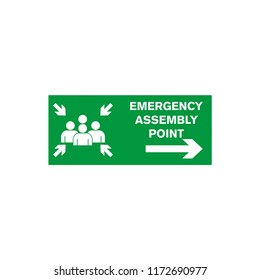 assembly point - emergancy - fire assembly point sign vector