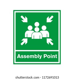 assembly point - emergancy - fire assembly point sign vector