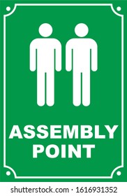 Assembly Point. Emergency meeting area framed panel.